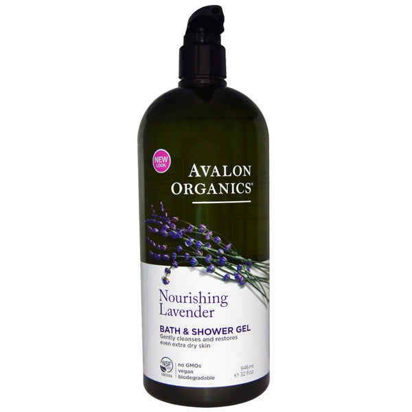 Avalon Organics, Bath & Shower Gel, Nourishing Lavender, 32 fl oz (946 ml) - The Supplement Shop