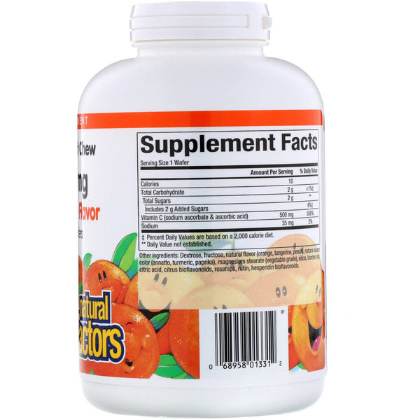 Natural Factors, 100% Natural Fruit Chew Vitamin C, Tangy Orange, 500 mg, 180 Chewable Wafers - The Supplement Shop