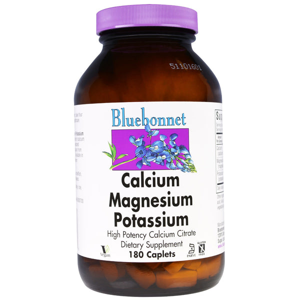 Bluebonnet Nutrition, Calcium Magnesium Potassium, 180 Caplets - The Supplement Shop