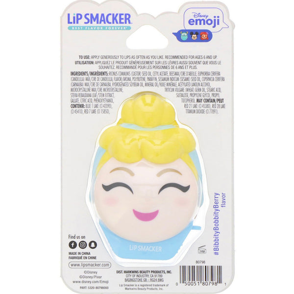 Lip Smacker, Disney Emoji Lip Balm, Cinderella, #BibbityBobbityBerry, 0.26 oz (7.4 g) - The Supplement Shop