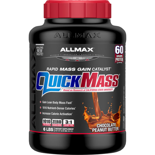ALLMAX Nutrition, QuickMass, Rapid Mass Gain Catalyst, Chocolate Peanut Butter, 6 lbs (2.72 kg) - The Supplement Shop