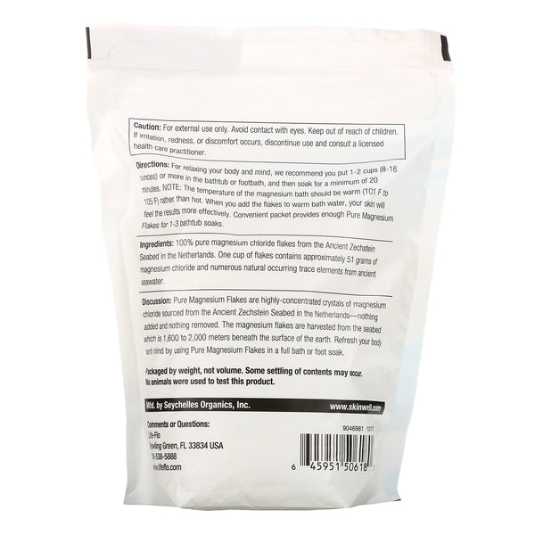Life-flo, Pure Magnesium Flakes, Magnesium Chloride Brine, 1.65 lb (26.4 oz) - The Supplement Shop