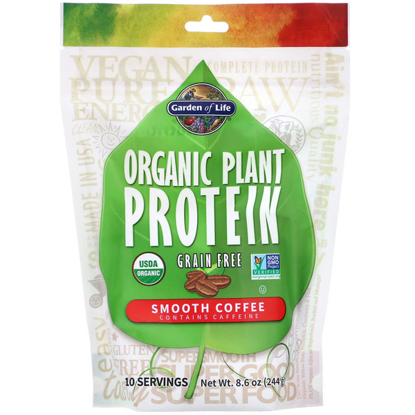 Garden of Life, Organic Plant Protein, Grain Free, Smooth Coffee, 8.6 oz (244 g) - The Supplement Shop