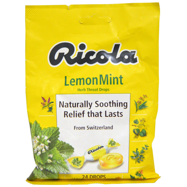 Ricola, Herb Throat Drops, Lemon Mint, 24 Drops - The Supplement Shop