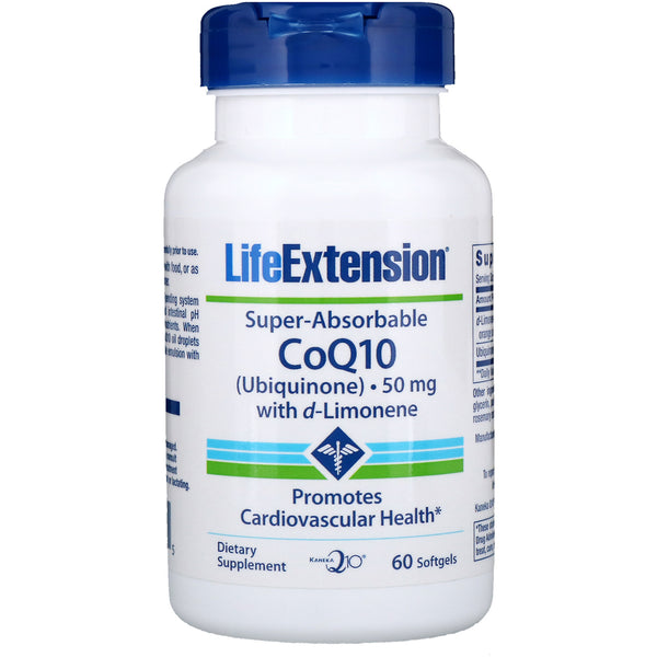 Life Extension, Super-Absorbable CoQ10, 50 mg, 60 Softgels - The Supplement Shop