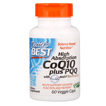 Doctor's Best, High Absorption CoQ10 Plus PQQ, 60 Veggie Caps