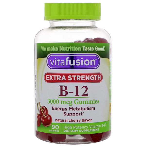 VitaFusion, Extra Strength B-12, Natural Cherry Flavor, 3,000 mcg, 90 Gummies