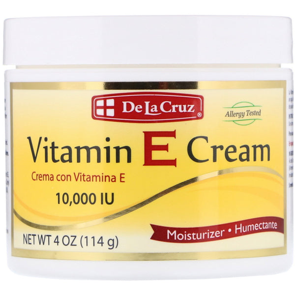 De La Cruz, Vitamin E Cream, 10,000 IU, 4 oz (114 g) - The Supplement Shop