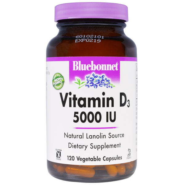 Bluebonnet Nutrition, Vitamin D3, 5,000 IU, 120 Vegetable Capsule - The Supplement Shop