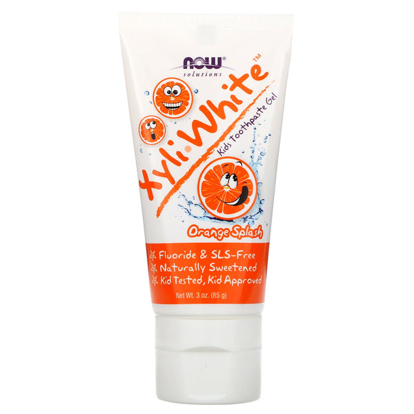 Now Foods, Solutions, XyliWhite, Kids Toothpaste Gel, Orange Splash, 3 oz (85 g) - The Supplement Shop