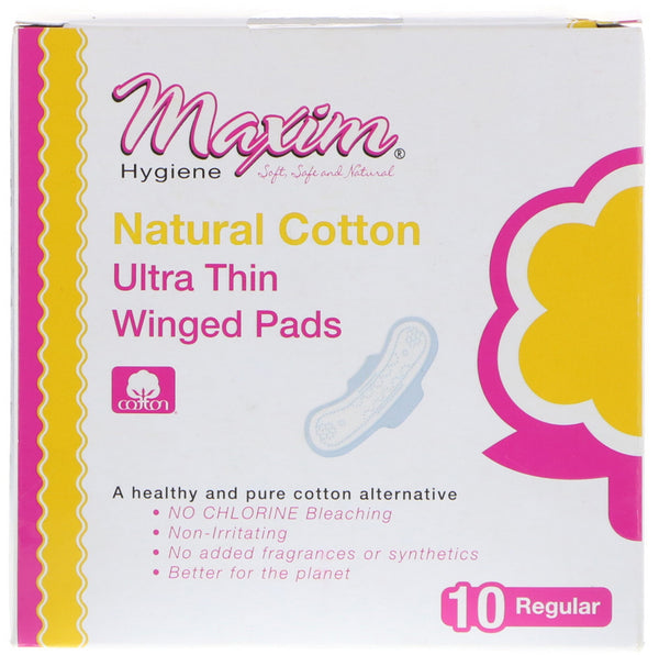 Maxim Hygiene Products, Ultra Thin Winged Pads, Regular, 10 Pads - The Supplement Shop