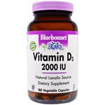 Bluebonnet Nutrition, Vitamin D3, 2,000 IU, 180 Vegetable Capsules - The Supplement Shop