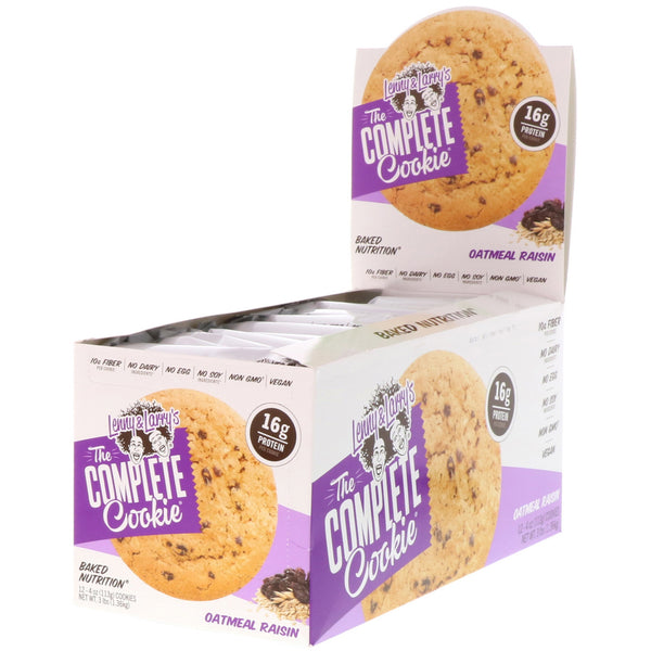 Lenny & Larry's, The Complete Cookie, Oatmeal Raisin, 12 Cookies, 4 oz (113 g) Each - The Supplement Shop