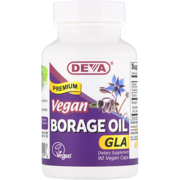 Deva, Vegan, Premium Borage Oil, GLA, 90 Vegan Caps