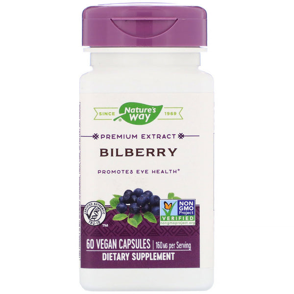 Nature's Way, Bilberry, 160 mg , 60 Vegan Capsules - The Supplement Shop