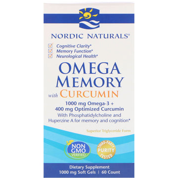 Nordic Naturals, Omega Memory with Curcumin, 1,000 mg, 60 Soft Gels