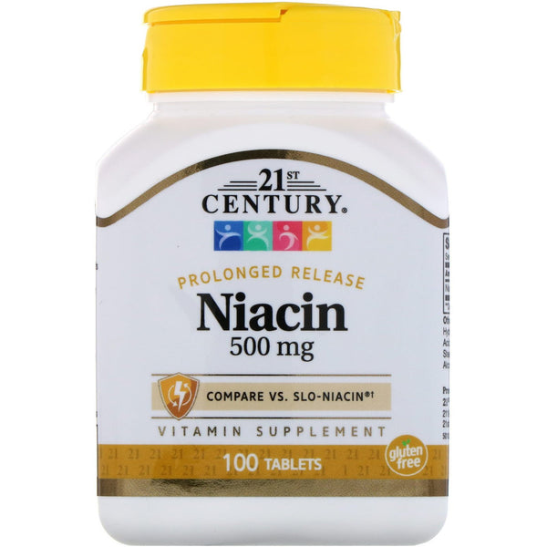 21st Century, Niacin, Prolonged Release, 500 mg, 100 Tablets - The Supplement Shop