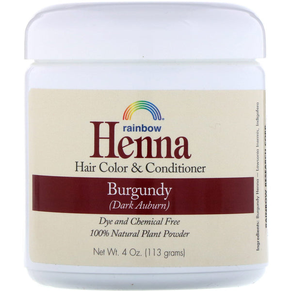 Rainbow Research, Henna, Hair Color and Conditioner, Burgundy (Dark Auburn), 4 oz (113 g) - The Supplement Shop