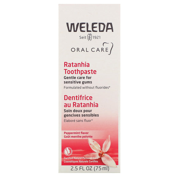 Weleda, Oral Care, Ratanhia Toothpaste, Peppermint Flavor, 2.5 fl oz (75 ml) - The Supplement Shop