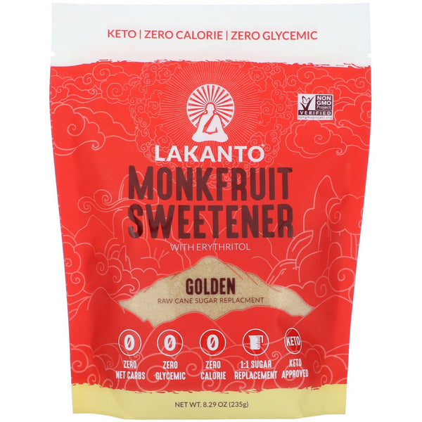 Lakanto, Monkfruit Sweetener with Erythritol, Golden, 8.29 oz (235 g) - The Supplement Shop