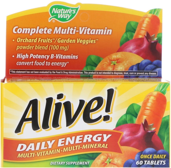 Nature's Way, Alive! Daily Energy, Multivitamin-Multimineral, 60 Tablets