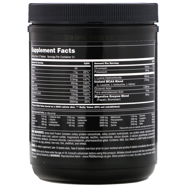 Universal Nutrition, Amino Tech, All-In-One Amino Formula, 375 Tablets - The Supplement Shop