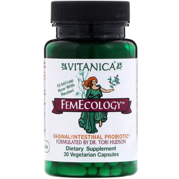 Vitanica, FemEcology, Vaginal/Intestinal Probiotic , 30 Vegetarian Capsules
