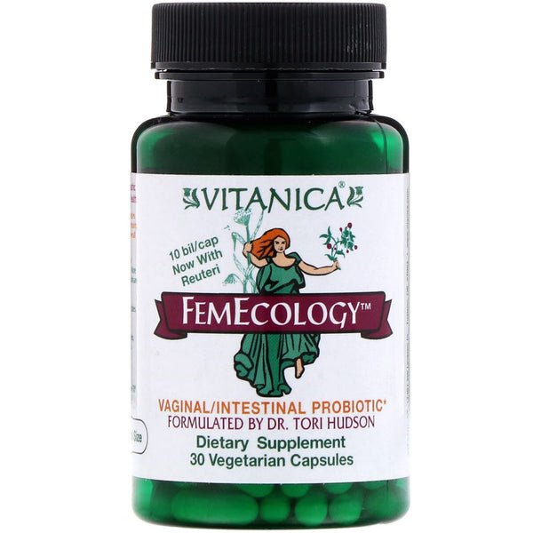 Vitanica, FemEcology, Vaginal/Intestinal Probiotic , 30 Vegetarian Capsules - The Supplement Shop