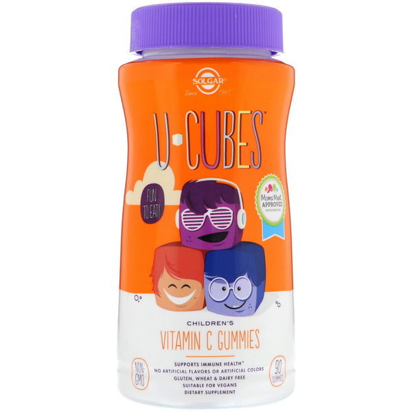 Solgar, U-Cubes, Children's Vitamin C, Orange & Strawberry Flavors, 90 Gummies - The Supplement Shop