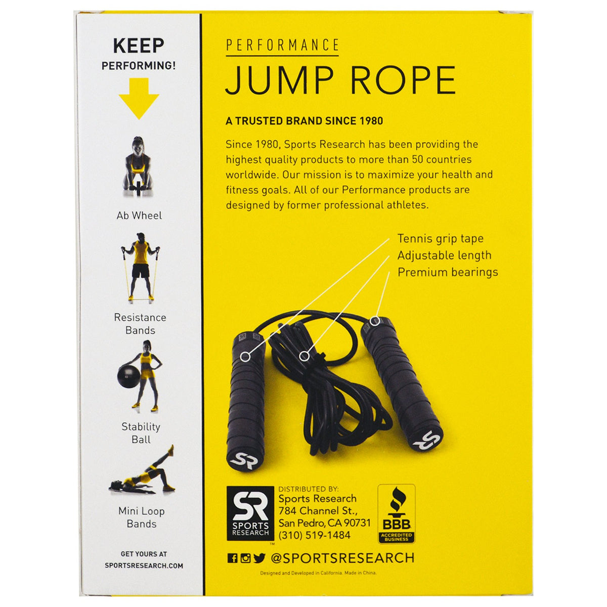 Sports Research, Performance Jump Rope, Black, 1 Jump Rope | The ...