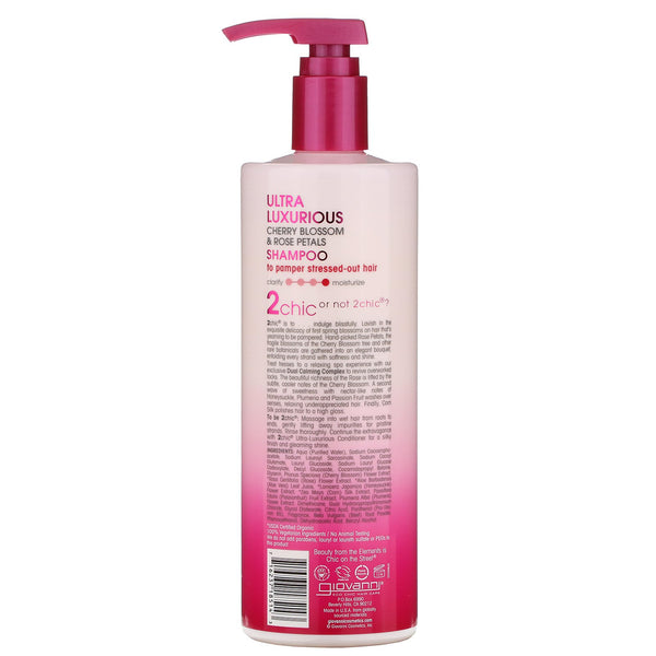Giovanni, 2chic, Ultra-Luxurious Shampoo, to Pamper Stressed Out Hair, Cherry Blossom & Rose Petals, 24 fl oz (710 ml) - The Supplement Shop