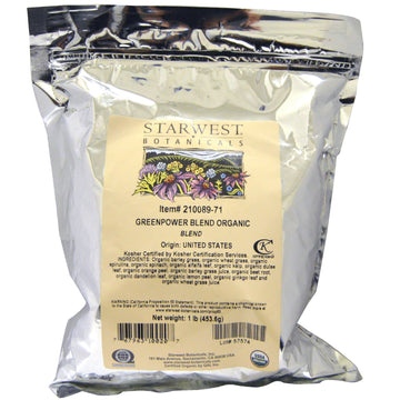 Starwest Botanicals, Organic Greenpower Blend, 1 lb (453.6 g)