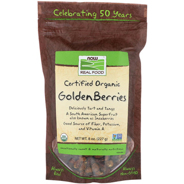 Now Foods, Real Food, Certified Organic Golden Berries, 8 oz (227 g)
