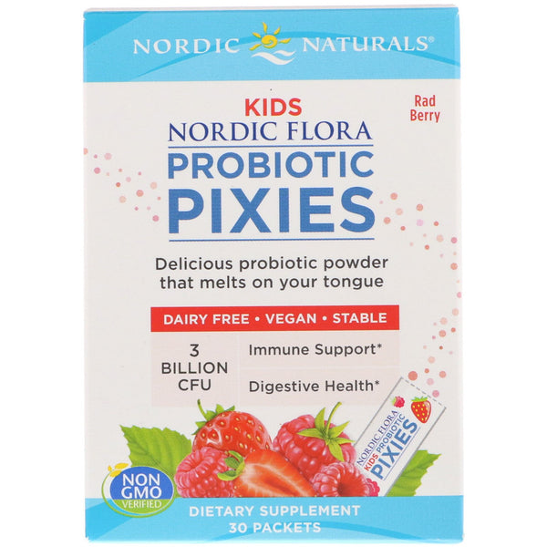 Nordic Naturals, Nordic Flora Kids, Probiotic Pixies, Rad Berry, 3 Billion CFU, 30 Packets - The Supplement Shop
