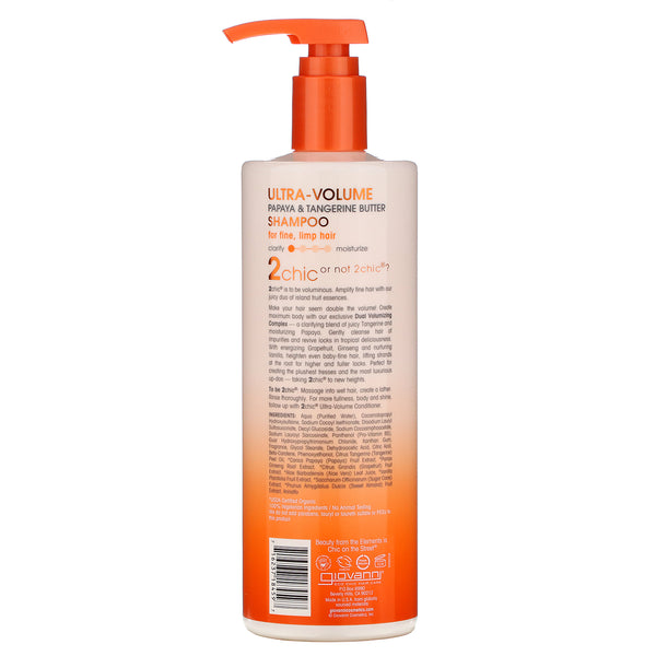 Giovanni, 2chic, Ultra-Volume Shampoo, for Fine Limp Hair, Tangerine & Papaya Butter, 24 fl oz (710 ml) - The Supplement Shop