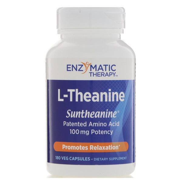 Enzymatic Therapy, L-Theanine, 180 Veg Capsules - The Supplement Shop
