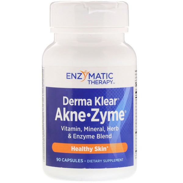 Enzymatic Therapy, Derma Klear Akne-Zyme, Healthy Skin, 90 Capsules - The Supplement Shop