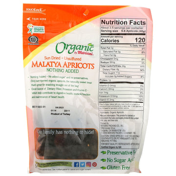 Mariani Dried Fruit, Organic Sun Dried - Unsulfured, Malatya Apricots,  5 oz ( 142 g)