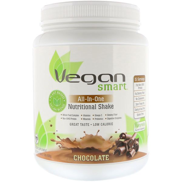 VeganSmart, All-In-One Nutritional Shake, Chocolate, 1.51 lbs (690 g) - The Supplement Shop