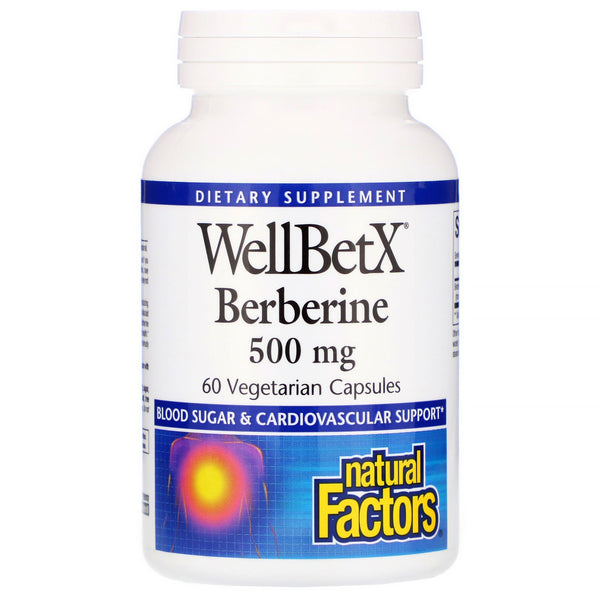 Natural Factors, WellBetX Berberine, 500 mg, 60 Vegetarian Capsules - The Supplement Shop