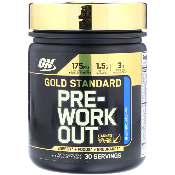 Optimum Nutrition, Gold Standard Pre-Workout, Blueberry Lemonade, 10.58 oz (300 g) - The Supplement Shop