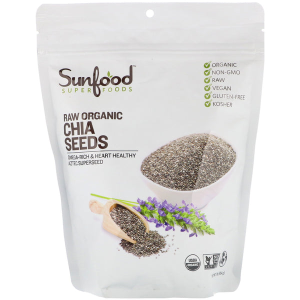Sunfood, Raw Organic Chia Seeds, 1 lb (454 g) - The Supplement Shop