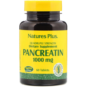Nature's Plus, Pancreatin, 1000 mg, 60 Tablets
