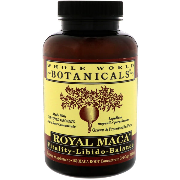 Whole World Botanicals, Royal Maca, 500 mg, 180 Gel Caps - The Supplement Shop