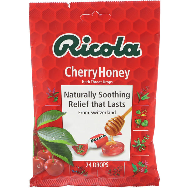 Ricola, Herb Throat Drops, Cherry Honey, 24 Drops - The Supplement Shop