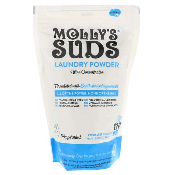 Molly's Suds, Laundry Powder, Ultra Concentrated, Peppermint, 120 Loads, 80.25 oz (2.275 kg) - The Supplement Shop