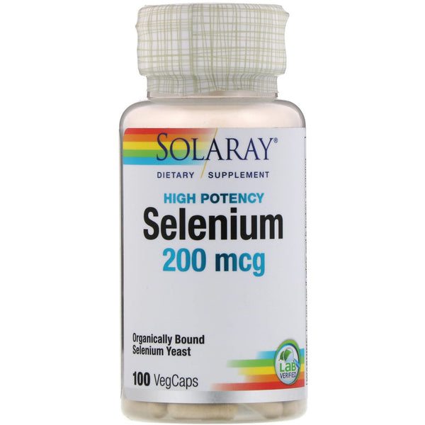 Solaray, Selenium, High Potency , 200 mcg, 100 VegCaps - The Supplement Shop