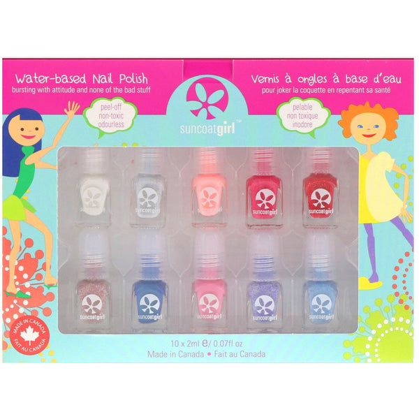 SuncoatGirl, Water-Based Nail Polish Kit, Flare & Fancy, 10 Pieces - The Supplement Shop