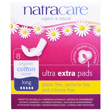 Natracare, Organic & Natural Ultra Extra Pads, Long, 8 Pads