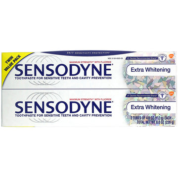 Sensodyne, Extra Whitening Toothpaste, Twin Pack, 2 Tubes, 4 oz (113 g) Each